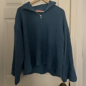 Edikted Amour High Neck Oversized Zip Sweater